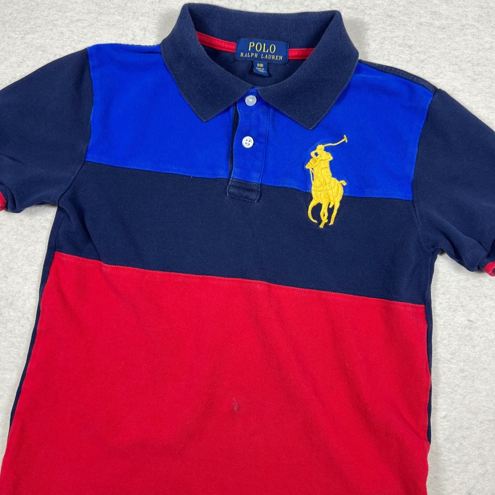 Polo Ralph Lauren Colorblock Big Pony Polo Shirt Kids Size S 8